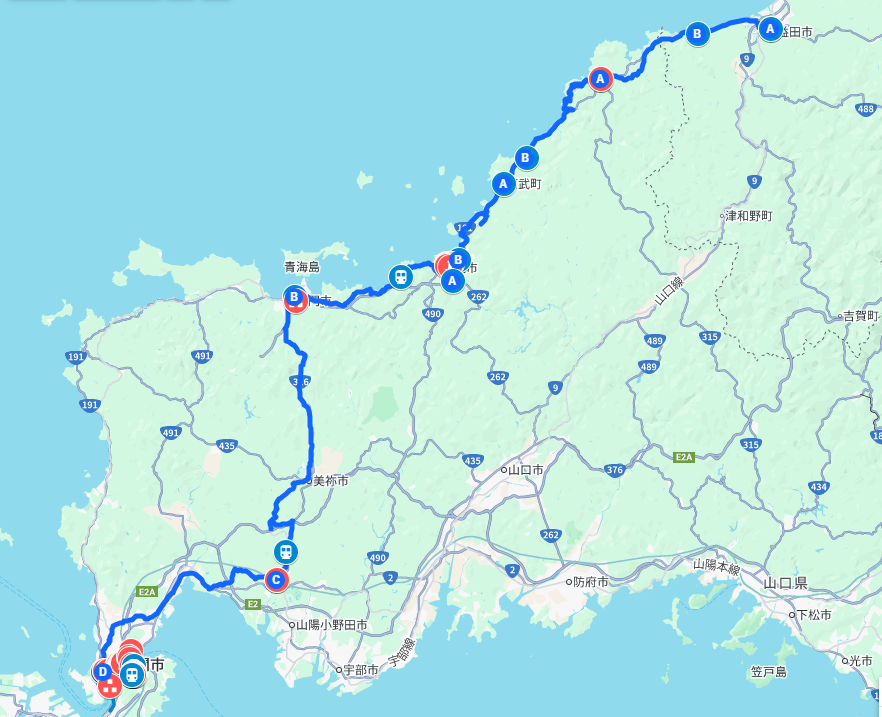 2014年春　山陰山陽の旅　５日目　島根～山口～福岡