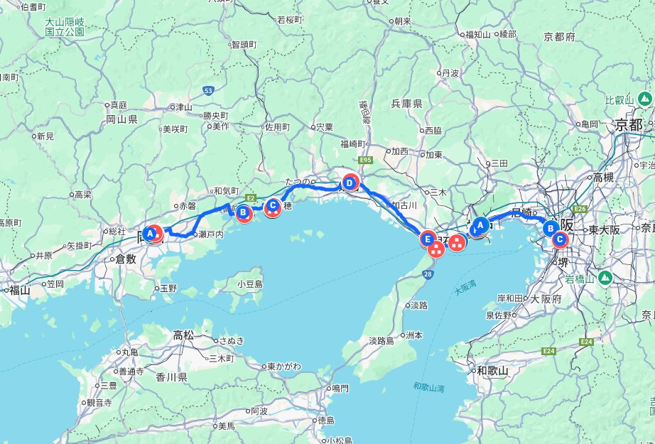 2014年春　山陰山陽の旅　８日目　岡山～兵庫～大阪