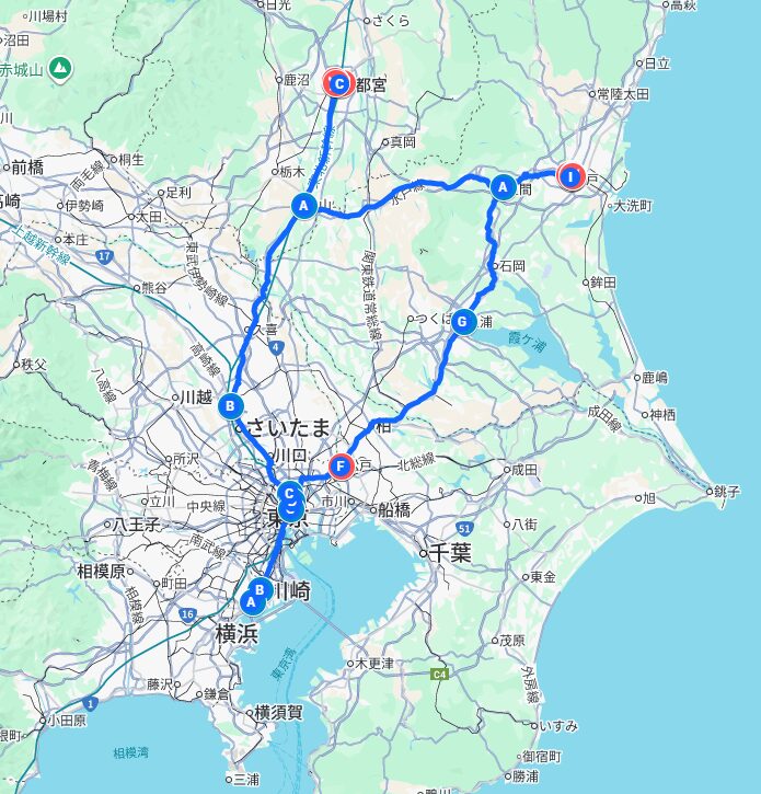 2013年冬　青春18きっぷの旅　神奈川～千葉～茨城～栃木～神奈川