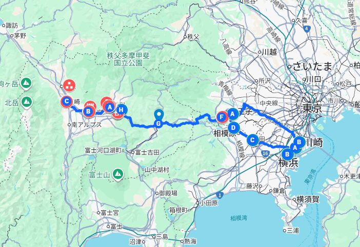 2013年冬　青春18きっぷの旅　神奈川～山梨