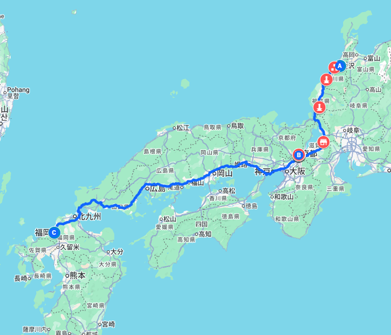 2014年春　九州京都の旅　１日目　石川～福井～滋賀～京都