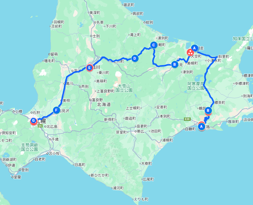 2014年春　北海道東北の旅　５日目　北海道　道東～道北～道央