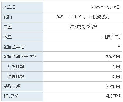 202607_トーセイ・リート投資法人