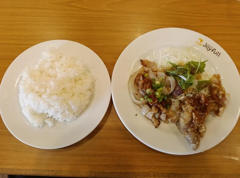 20261005_ジョイフル 豚肉のにんにく醤油＆唐揚げ